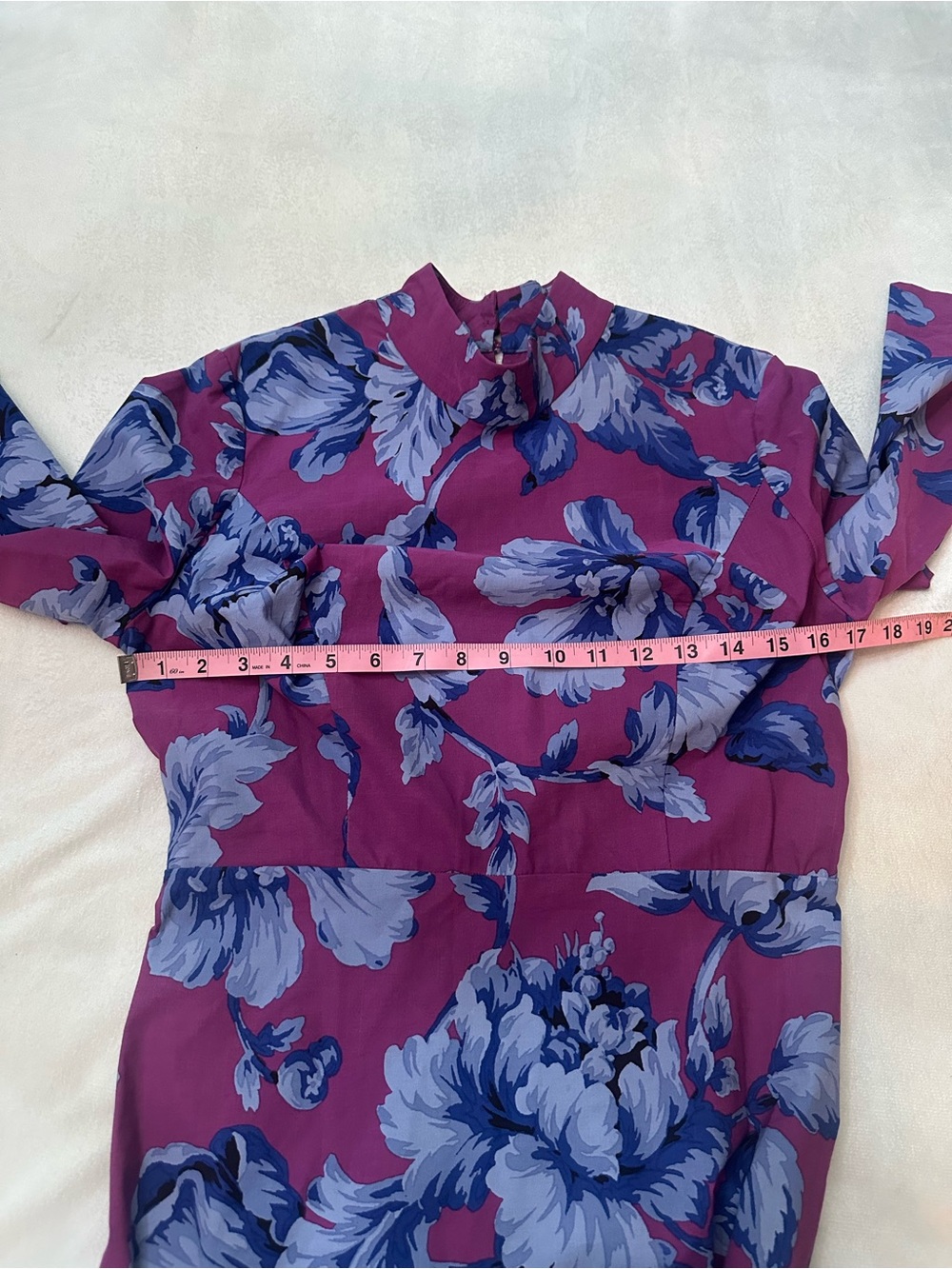 Anthropologie Maeve Purple Blue scalloped Floral Dress 38812 - Picture 7 of 9